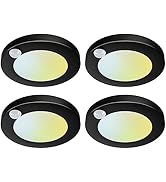 JULLISON 4 Inch Field Selectable 5CCT Black LED Motion Sensor Ceiling Light, 120V Wired Closet Li...