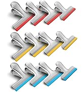 HOUSE AGAIN 12 Pack 3 Sizes Stainless Steel Chip Bag Clips Covered with Silicone - NO More Sharp ...