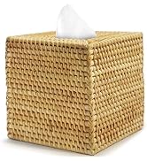 Rattan Tissue Box Cover Square, Handmade Wicker Tissue Box Holder, Elegant Design Cube Tissue Box...