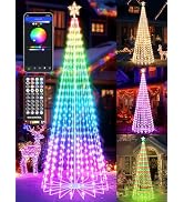 Flacchi Smart Christmas Outdoor Tree Lights - Star Tree Topper with Removable Bracket, App Contro...