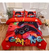 Aimuan Gaming Comforter Sets for Boys Kids Bedding Sets Video Games Console Action Buttons Novelt...