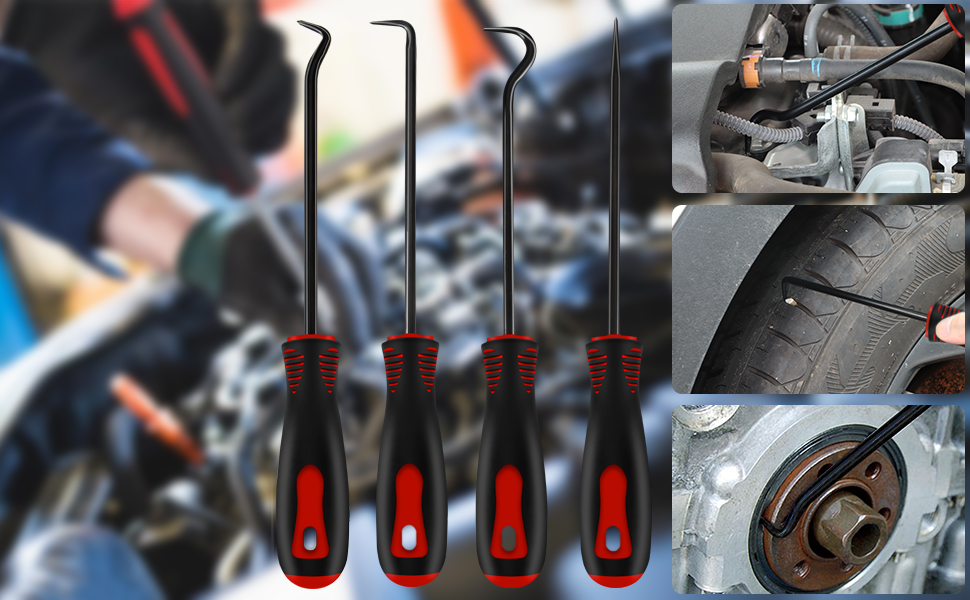 Hook and Pick Tool Set with Auto Clip Removal Plier Rivets Puller Mechanic Trim Removal Tool Kit