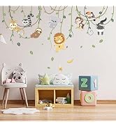 Amimagen Animals Climbing Trees Wall Stickers - Lion Monkey Sloth Koala Toucan Wall Decals - Baby...