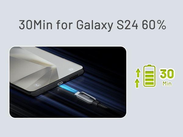 240w usb c fast charging cable for Galaxy S25 S24 iPhone 16 15