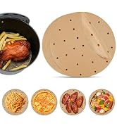 Vailnd Air Fryer Parchment Paper, 50pcs Disposable Air Fryer Liners Round, 8.5In Unbleached Parch...