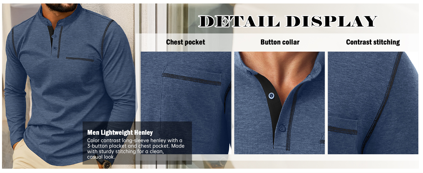 thermal shirts slim fit henley