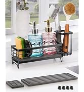 ARTLEO Kitchen Sink Caddy with 2 Water Absorbing Diatomite Drying Stone Tray, Quik Dry Large Sink...