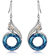 Kate Lynn "Rise From the Ashes" Phoenix Earrings, Sterling Silver Dangle Earrings with Crystals f...