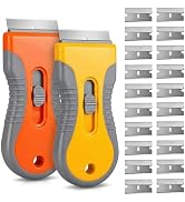 Rackii 2pcs Retractable Razor Scraper, Safety Lock Razor Blade Scraper for Cleaning Stickers, Lab...