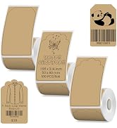 Shaped Brown Thermal Labels, 1.96" x 3.14" (50x80mm), Stickers Self Adhesive Label Compatible wit...