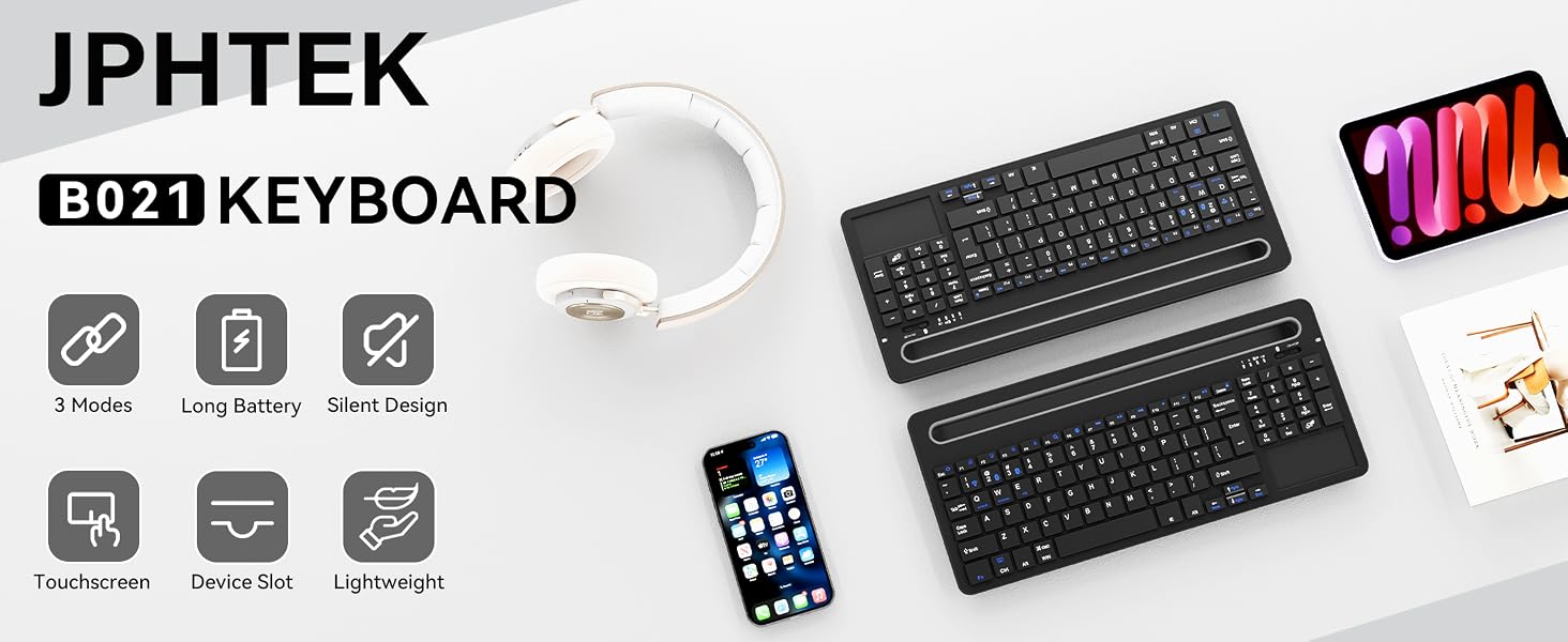 JPHTEK wireless bluetooth keyboard with touchpad