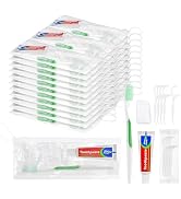 HAIFOTRVA 50 Set Disposable Toothbrushes with Toothpaste,5-in-1 Personal Care Travel Toiletries S...