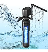 hygger Aquarium Filter with U-V Light for 60-120 Gallon Tank, Multi-Use Submersible Fish Tank Fil...