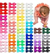 Ayesha 80 Pieces Baby Toddler Hair Clips 2'' Mini Hair Bows Fully Lined Baby Hair Barrettes Acces...