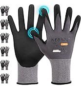 Kebada W2 Work Gloves for Men and Women, Nitrile Coated Working Gloves for Gardening, Constructio...