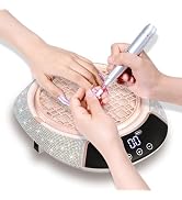 CHRISTINE SHELLY Nail Dust Collector,3500RPM Cordless Dust Collector Nail Tech with LED Display,R...
