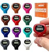 Zeiuvdy 12-Pack Finger Counter Clicker Rings - 5-Digit LCD Electronic Tally Clicker with Night Mo...