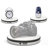 YVV Motorized Rotating Display Stand White 9.8 Inch, 360° Electric Turntable Platform for Photogr...