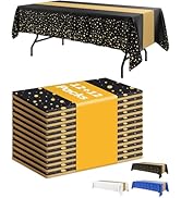 Niuara New Year Table Cloth for Rectangle Table and Table Runner Set - 12+12 Pack, Plastic Table ...