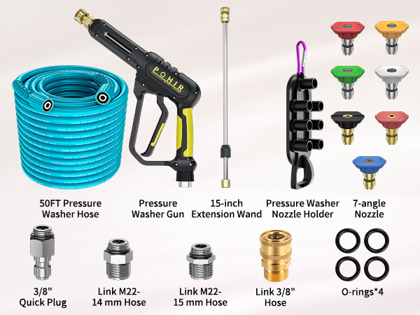 pressure washer hose and gun