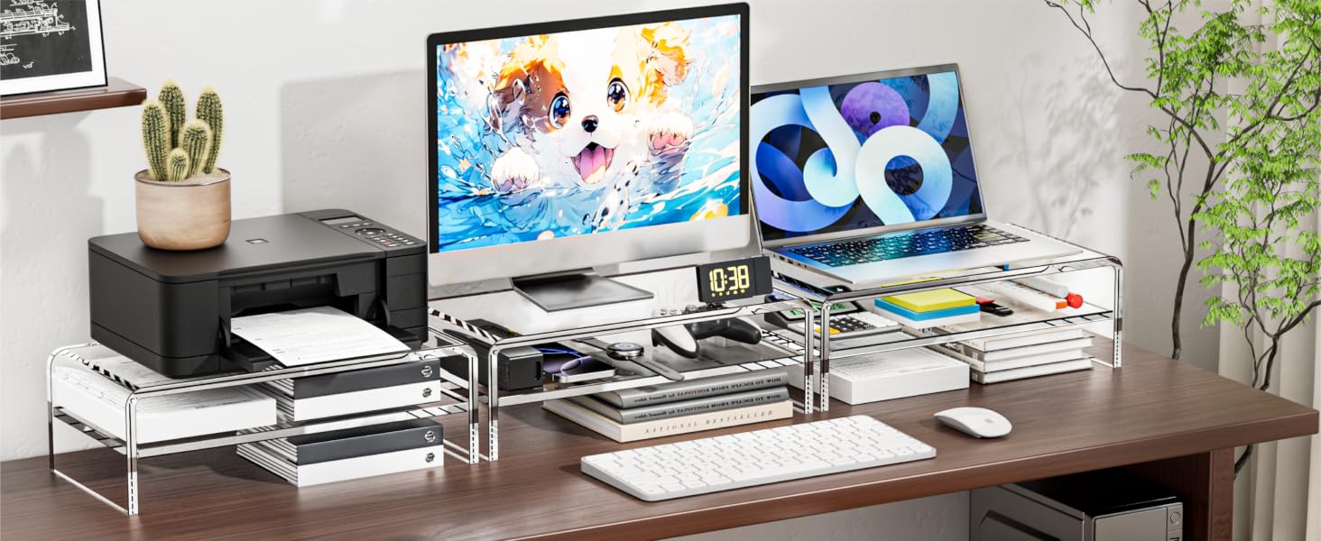 Egchi Clear Acrylic Monitor Stand Riser 2 Tier