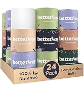 Betterway Bamboo Toilet Paper 3 Ply - Sustainable Toilet Tissue - 24 Long-Lasting Rolls & 360 She...
