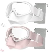 Aegend Swim Goggles with Nose Cover,No Hair Pull,UV Protection Wide View Fabric Swimming Goggles ...