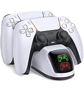 PS5 Controller Charging Station, PlayStation 5 Dualsense Charger Dock with Dual Stand, Upgrade PS...