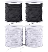 Stretchy String for Bracelets, 4 Rolls 1 mm Sturdy Elastic String Elastic Cord for Jewelry Making...