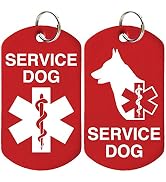 GoTags Service Dog ID Tags, Personalized with up to 4 Lines of Custom Engraved Text on Backside, ...