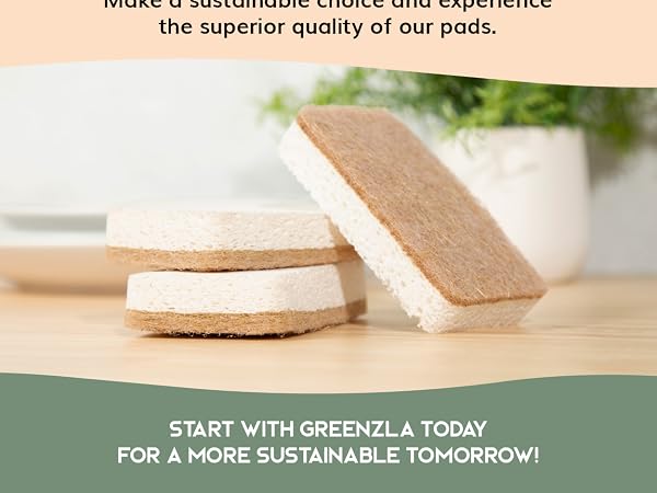 Greenzla Natural Sponges, natural kitchen scrubbers for dishes, natural loofah, scouring pads
