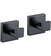 TQKAG Bathroom Towel Hook Coat Black Robe Clothes Bath Wall Hooks for Kitchen Garage,Stainless St...