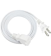 6FT Polarized 2Prong Extension Cord - White Replacement US AC Two Prong Male to Female Short Low ...