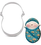 LILIAO Swaddled Baby Cookie Cutter for Baby Shower - 3.1 x 4.4 inches - Stainless Steel