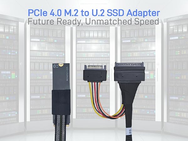 LetLinkSo Gen4 PCIe 4.0 M.2 to U.2 SFF-8639 NVMe SSD Card Connector Adapter Cable