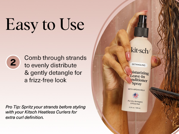 Detangler Spray for Wavy, Fine, Dry & Damaged Hair, Sulfate-Free Frizz Control for Women