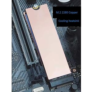 M.2 SSD cooler with 0.5mm and 1.0mm thermal pads for adjustable gap fit in slim laptops