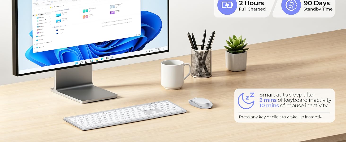 Rechargeable Wireless Keyboard and Mouse