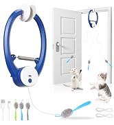 Wortade Interactive Cat Toys for Indoor Cats, Automatic Electric Flying Bird Feather Wand Toy, Be...