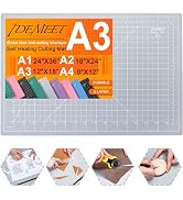 Density-upgraded 18"x12" Self Healing Cutting Mat, Idemeet Rotary Sewing Mat for Crafts, 5-Ply Bl...