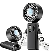 3-in-1 Portable Handheld Fan, personal fans portable rechargeable,6000mAh High-Speed Turbo Handhe...