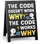 Satirical Office Desk Decor Funny Table Sign Gifts for Programmers Coworkers Friends The Code Doe...