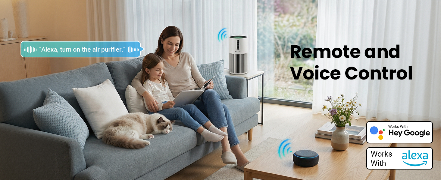 hepa air purifier smart wifi air purifiers for bedroom for home pets large room office kitchen
