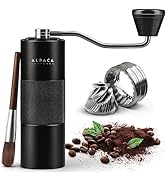 Manual Coffee Grinder by Alpaca Ventures - Stainless Steel Conical Burr Coffee Grinder Manual wit...