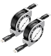 MINLU USB Type C to Lightning Cable 4Ft 2Pack, Retractable iPhone Charger Fast Charging for Retra...