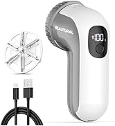 BEAUTURAL Fabric Shaver, Rechargeable Lint Remover, Electric Portable Sweater Defuzzer with 3 Spe...