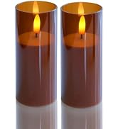 EZiKitchen 2 Pack LED Battery Operated Candles 2"x 5" Plastic Flickering Flameless Candles with T...