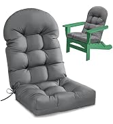 1 MIDDLE ONE Adirondack Chair Cushion Outdoor, Memory Foam High Back Rocking Adirondack Chair Sea...
