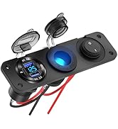 12V USB Outlet Boat Accessories Marine Switch Panel Plug, PD3.0 and Dual QC3.0 USB Ports Aluminum...