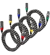 Jozzai XLR Cable 25ft 4 Packs - Premium Balanced Microphone Cable with 3-Pin XLR Male to Female M...